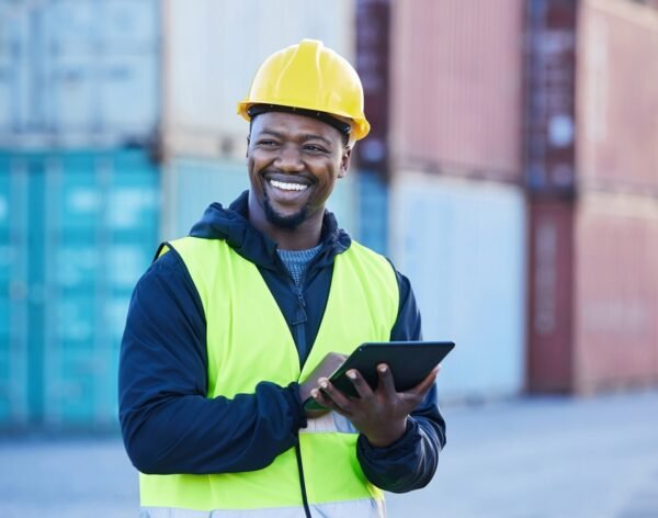 Logistics,,Tablet,And,Black,Man,Shipping,Cargo,On,The,Internet Logistics,,Tablet,And,Black,Man,Shipping,Cargo,On,The,Internet